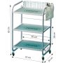 Werktafel Zenna Stand up Trolley in Glas