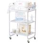 Werktafel Zenna Stand up Trolley in Glas