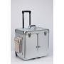 Pedicurekoffer zilver met trolley